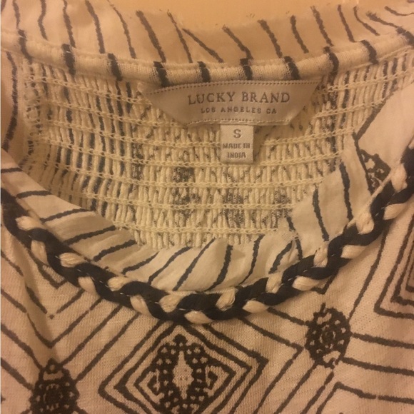 Lucky Brand Boho Pleated Tank W/ Braided Detailing: S - Picture 3 of 6